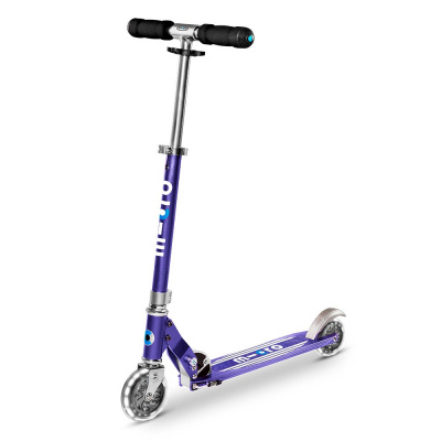 Двухколесный самокат Micro Scooter Sprite LED синие полоски