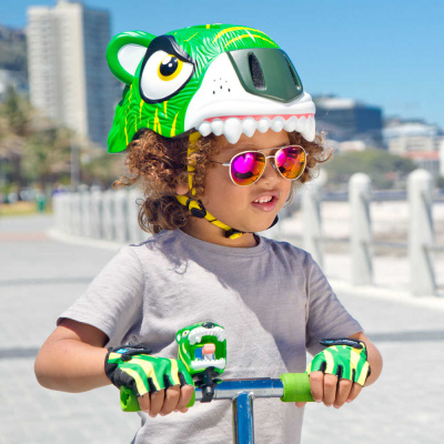 Шлем CrazySafety Зеленый тигр