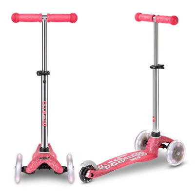 Самокат детский Mini Micro Deluxe LED Блестящий Розовый