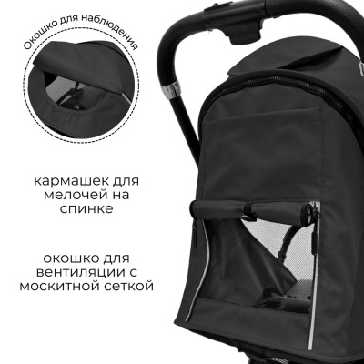 Коляска прогулочная BubaGo Tricky черная