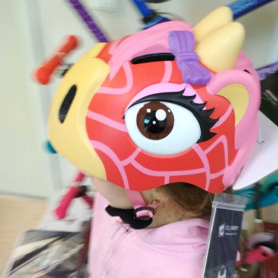 Шлем CrazySafety Красный жираф