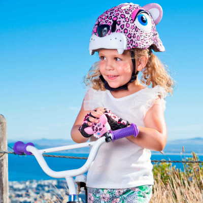 Шлем CrazySafety Розовый леопард
