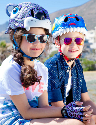 Шлем CrazySafety Сиреневый леопард и Синий дракон