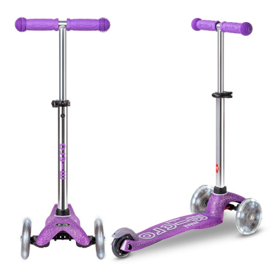 Самокат детский Mini Micro Deluxe LED Блестящий Сиреневый