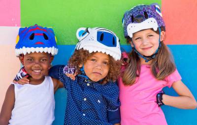 Шлем CrazySafety Синий дракон Белый тигр Сиреневый леопард