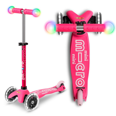 Самокат детский Mini Micro Deluxe Magic LED Розовый