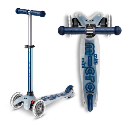 Самокат детский Mini Micro Deluxe LED Flux Темносиний неохром