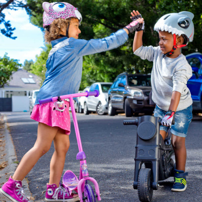 Шлем CrazySafety Розовый леопард и Белая акула